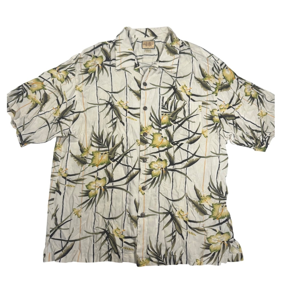 Vintage Linguine and Bob Mens Hawaiian Shirt XL White Tropical Beach Camp Resort